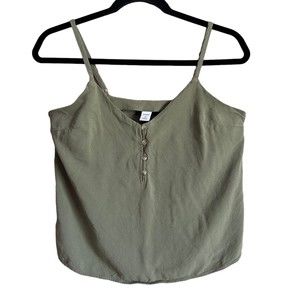 Old Navy Cami Rayon Button Top XS Sage Green Tank Women’s Blouse Extra Small
